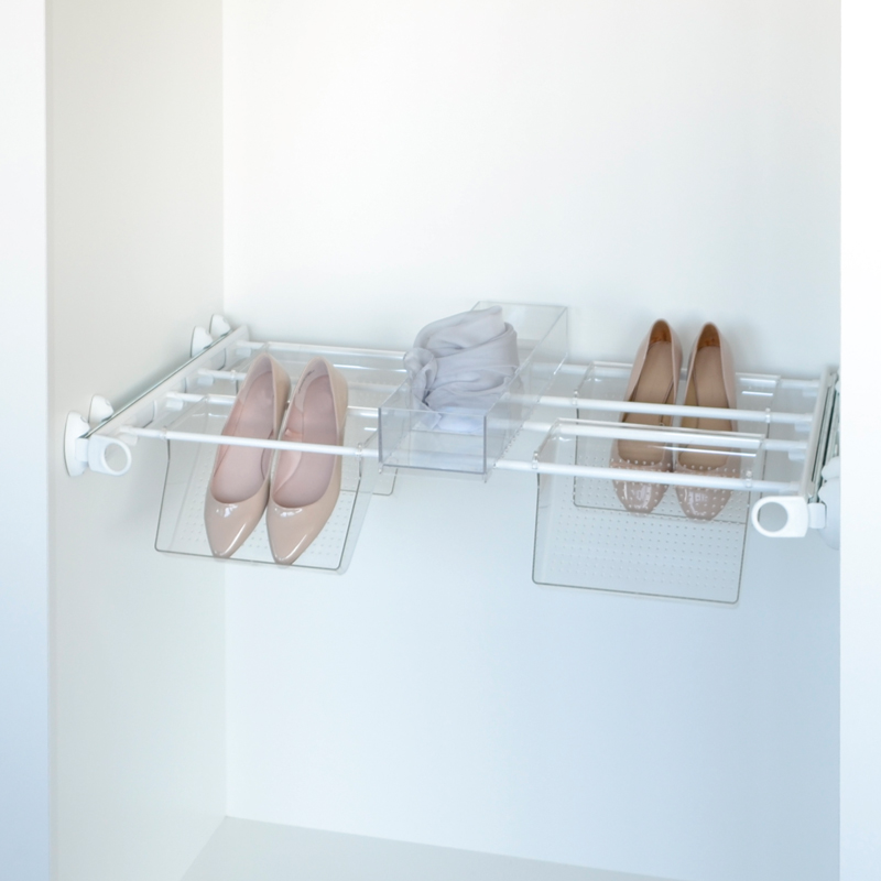 Plus - Shoe rack 4V+1J - white - white - transparent polycarbonate 1